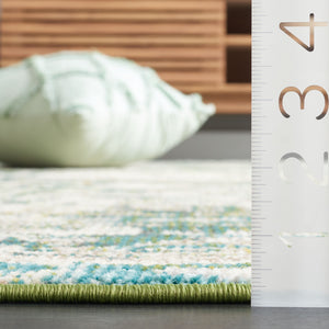 Safavieh Madison 469 Power Loomed 57% Polypropylene, 30% Cotton, 13% Polyester Modern Rug Green / Beige MAD469Y-5