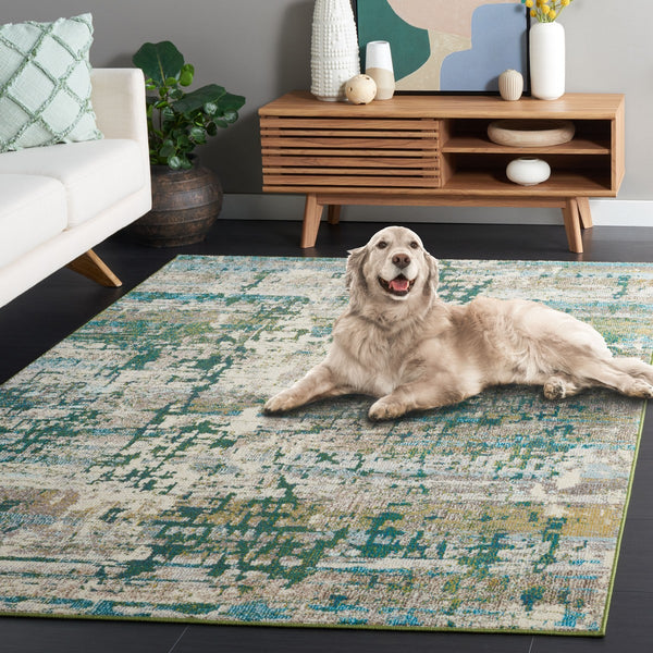 Safavieh Madison 469 Power Loomed Modern Rug Green / Beige 9' x 12'