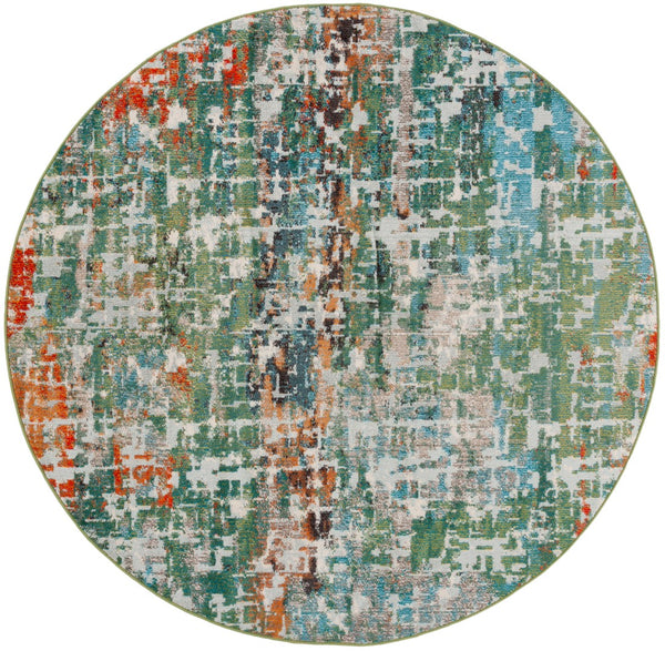 Safavieh Madison 469 Power Loomed Modern Rug Green / Beige 6'-7" x 6'-7" Round
