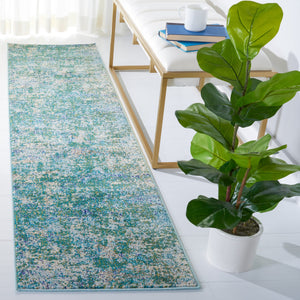 Safavieh Madison Vibrant Green Turquoise Abstract Square Rug — Low-Profile Power-Loomed Turkish Durability And Style 8'-0" x 8'-0" MAD471Y-8SQ
