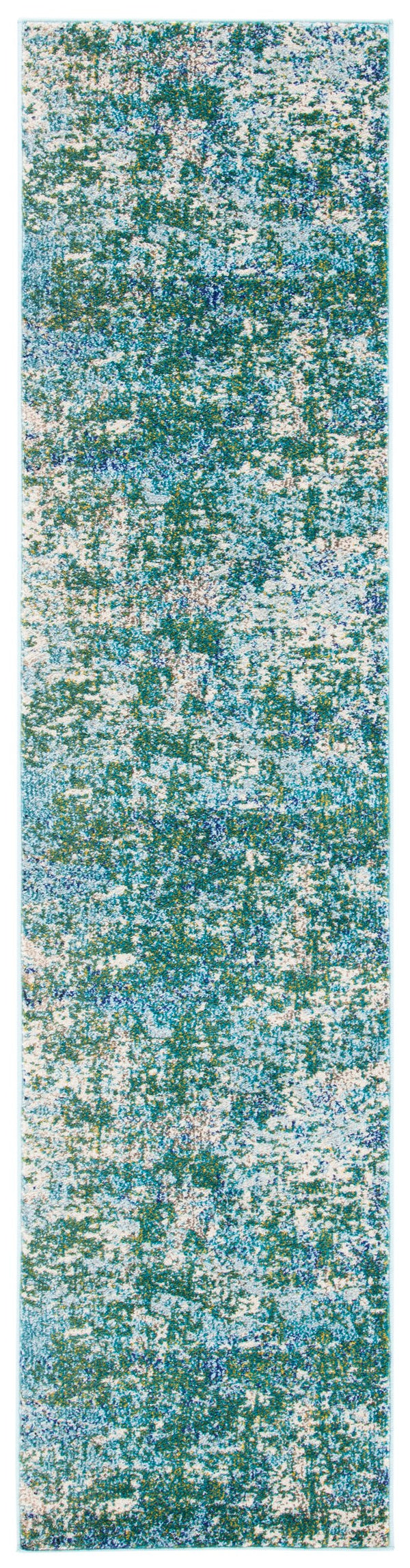 Safavieh Madison Round Abstract Area Rug In Green Turquoise – Low-Profile, Stain-Resistant Power-Loomed Turkey 4Ft 4'-0" x 4'-0" MAD471Y-4R