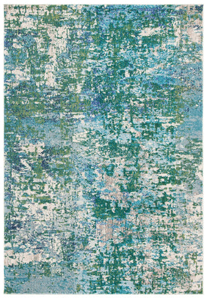 Safavieh Madison Vibrant Green Turquoise Abstract Square Rug — Low-Profile Power-Loomed Turkish Durability And Style 8'-0" x 8'-0" MAD471Y-8SQ