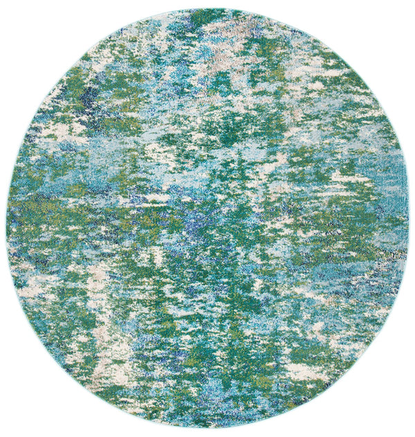 Safavieh Madison Oversized Abstract Area Rug In Green And Turquoise — Low Pile, Stain‑Resistant, Modern Focal Point 12'-0" x 15'-0" MAD471Y-1215