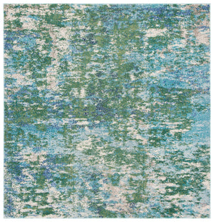 Safavieh Madison Elegant Abstract Green And Turquoise Area Rug, Low-Profile Durable Polypropylene Blend 6'-0" x 8'-0" MAD471Y-68