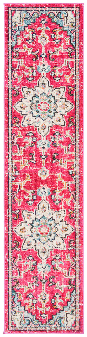Safavieh Madison Luxurious Transitional Area Rug With Striking Fuchsia Motif For Elegant Home Décor Fuchsia ,Blue 57% Polypropylene,30% Cotton,13% Polyester Mad473a-1218