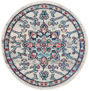 Safavieh Madison Luxurious Transitional Area Rug With Striking Fuchsia Motif For Elegant Home Décor Cream ,Blue 57% Polypropylene,30% Cotton,13% Polyester Mad473b-68