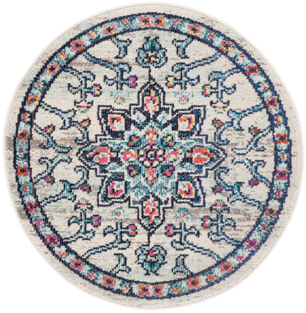 Safavieh Madison Luxurious Transitional Area Rug With Striking Fuchsia Motif For Elegant Home Décor Cream ,Blue 57% Polypropylene,30% Cotton,13% Polyester Mad473b-68