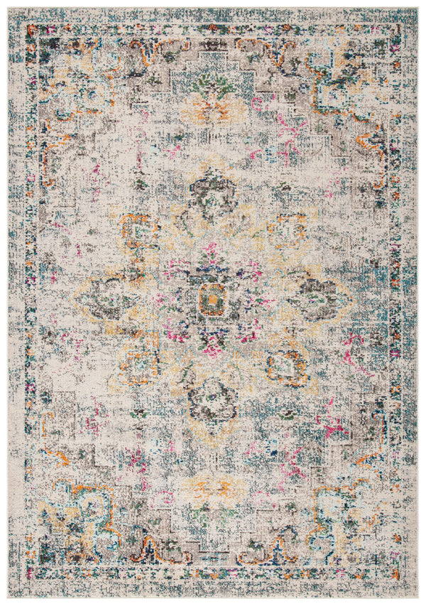 Safavieh Madison Luxurious Transitional Area Rug With Striking Fuchsia Motif For Elegant Home Décor Grey ,Gold 57% Polypropylene,30% Cotton,13% Polyester Mad473f-68