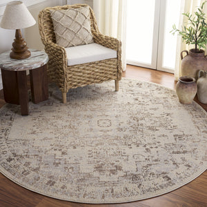 Safavieh Madison Neutral Ivory Beige Grey Rug — Low-Profile Bohemian Medallion, Durable Power-Loomed Comfort 4'-0" x 6'-0" MAD473G-4