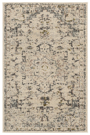 Safavieh Madison Ivory Grey Gold Power-Loomed Area Rug — Low-Profile Bohemian Medallion, Durable Turkish Craftsmanship 6'-0" x 9'-0" MAD473H-6