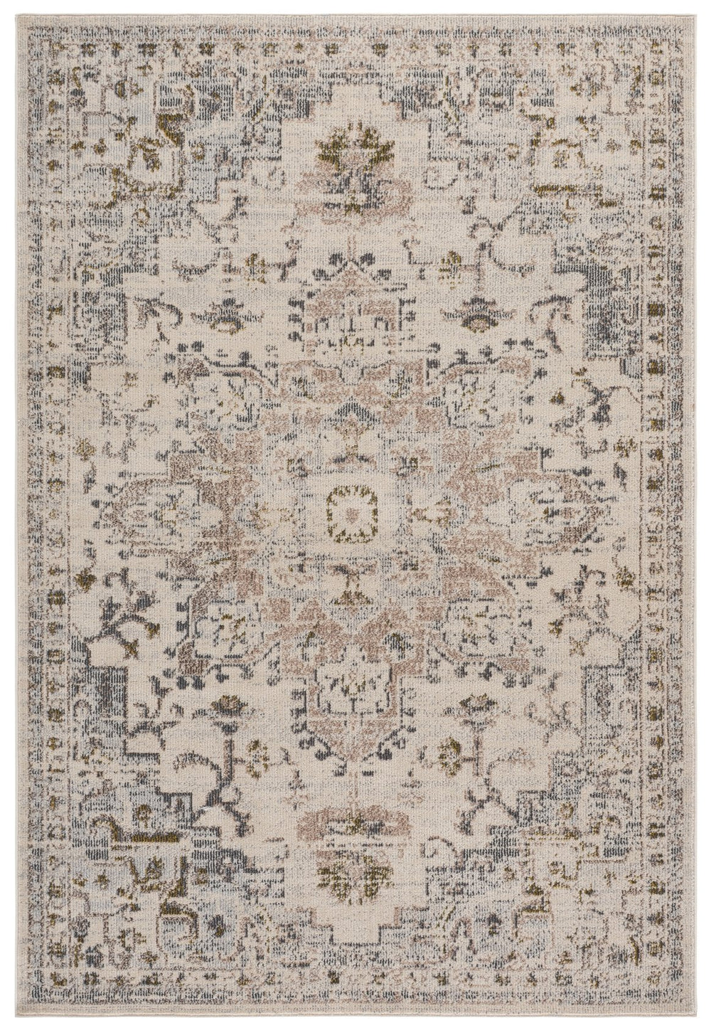 Safavieh Madison Ivory Grey Gold Bohemian Rug – Durable Power-Loomed 8X10 Accent Rug, Soft Low-Pile Texture 8'-0" x 10'-0" MAD473H-8