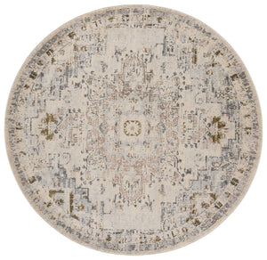 Safavieh Madison Ivory Grey Gold Power-Loomed Area Rug — Low-Profile Bohemian Medallion, Durable Turkish Craftsmanship 6'-0" x 9'-0" MAD473H-6