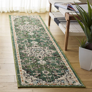 Safavieh Madison Round Sage & Blue Area Rug — Low-Profile Power-Loomed Bohemian Texture, Durable Turkish Craftsmanship 6'-7" x 6'-7" MAD473W-7R