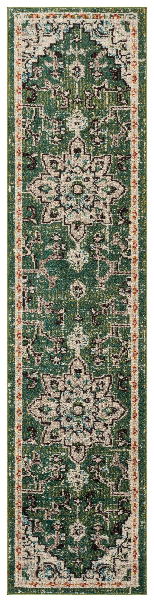 Safavieh Madison Round Sage & Blue Area Rug — Low-Profile Power-Loomed Bohemian Texture, Durable Turkish Craftsmanship 6'-7" x 6'-7" MAD473W-7R