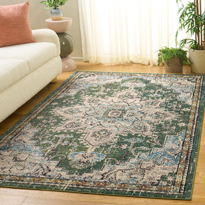 Safavieh Madison Sage And Blue Power-Loomed Area Rug – Low-Profile Bohemian Modern Accent, Durable Turkish Weave 3'-0" x 5'-0" MAD473W-3
