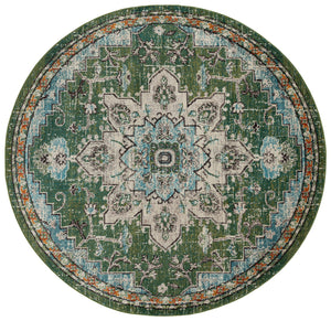 Safavieh Madison Sage And Blue Bohemian Area Rug — Low Profile Power-Loomed Turkish Design For Small Spaces 4'-0" x 6'-0" MAD473W-4