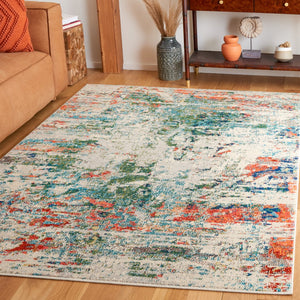 Safavieh Madison 478 Power Loomed Modern Rug Green / Rust 5'-3" x 7'-6"