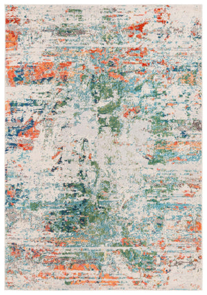 Safavieh Madison 478 Power Loomed Modern Rug Green / Rust 5'-3" x 7'-6"