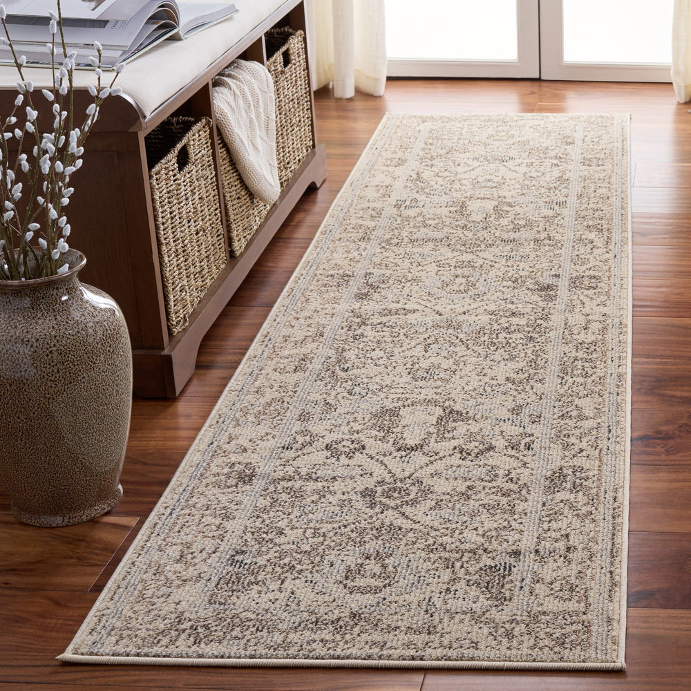 Safavieh Madison Neutral Ivory Beige Grey Runner Rug, Low-Profile Power-Loomed Turkey, Durable Soft Fiber Finish 2'-0" x 8'-0" MAD497B-28