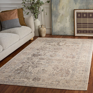 Safavieh Madison Ivory Beige Grey Boho Area Rug — Low Pile, Power-Loomed In Turkey For Durable Softness And Style 4'-0" x 6'-0" MAD497B-4