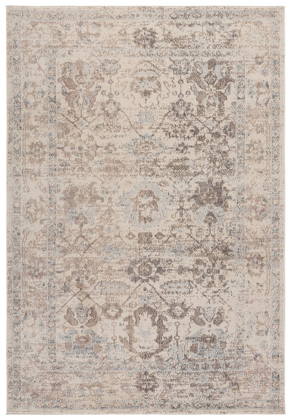 Safavieh Madison Bohemian Ivory Beige Grey Area Rug – Low-Profile Power-Loomed Durability, Soft Textured Look 6'-7" x 6'-7" MAD497B-7SQ
