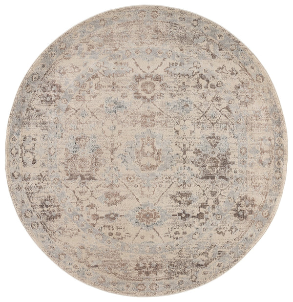 Safavieh Madison Bohemian Ivory Beige Grey Area Rug – Low-Profile Power-Loomed Durability, Soft Textured Look 6'-7" x 6'-7" MAD497B-7SQ