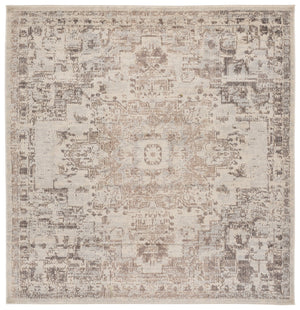 Safavieh Madison Round Area Rug In Ivory Beige Grey — Power-Loomed Turkish Low-Profile Pile For Everyday Style 6'-7" x 6'-7" MAD497B-7R