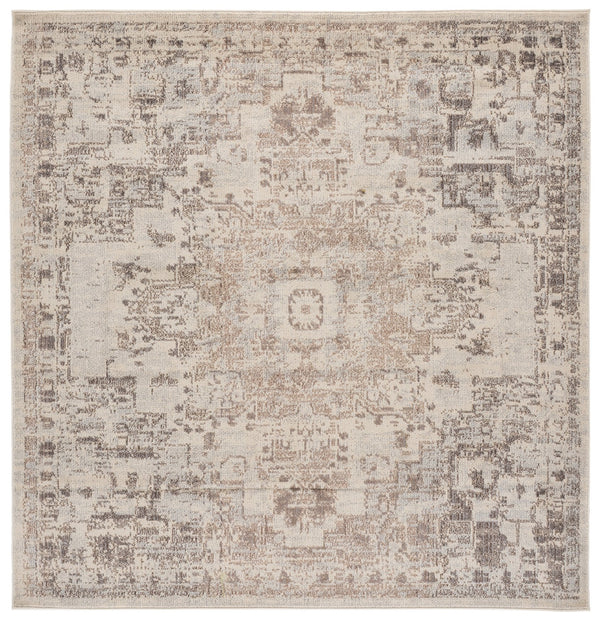 Safavieh Madison Round Area Rug In Ivory Beige Grey — Power-Loomed Turkish Low-Profile Pile For Everyday Style 6'-7" x 6'-7" MAD497B-7R