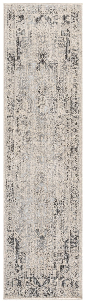 Safavieh Madison Bohemian Square Rug Ivory & Grey — Low-Pile Turkish Power-Loomed Comfort For Living Areas 6'-7" x 6'-7" MAD498F-7SQ