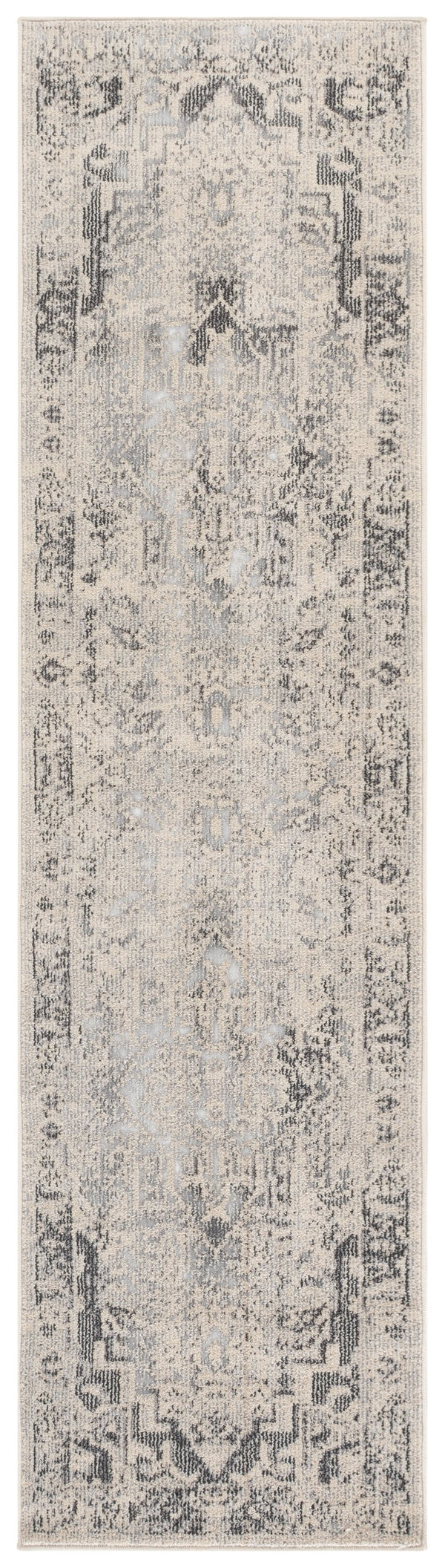 Safavieh Madison Bohemian Square Rug Ivory & Grey — Low-Pile Turkish Power-Loomed Comfort For Living Areas 6'-7" x 6'-7" MAD498F-7SQ
