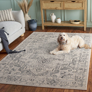 Safavieh Madison Ivory And Grey Accent Rug — Low Profile Power-Loomed Turkish Texture, Durable Soft Blend 2X3 3'-0" x 5'-0" MAD498F-3