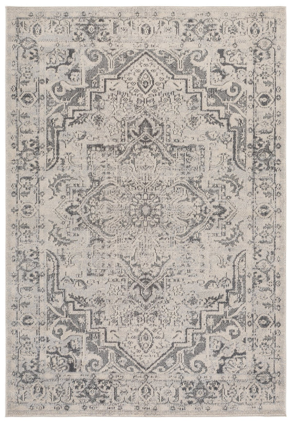 Safavieh Madison Bohemian Square Rug Ivory & Grey — Low-Pile Turkish Power-Loomed Comfort For Living Areas 6'-7" x 6'-7" MAD498F-7SQ
