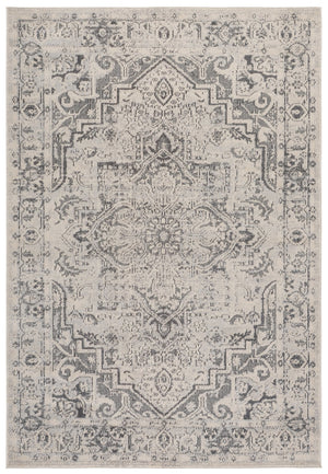 Safavieh Madison Round Ivory & Grey Bohemian Rug — Low-Profile, Durable Turkish Weave For Calm Living Spaces 6'-7" x 6'-7" MAD498F-7R