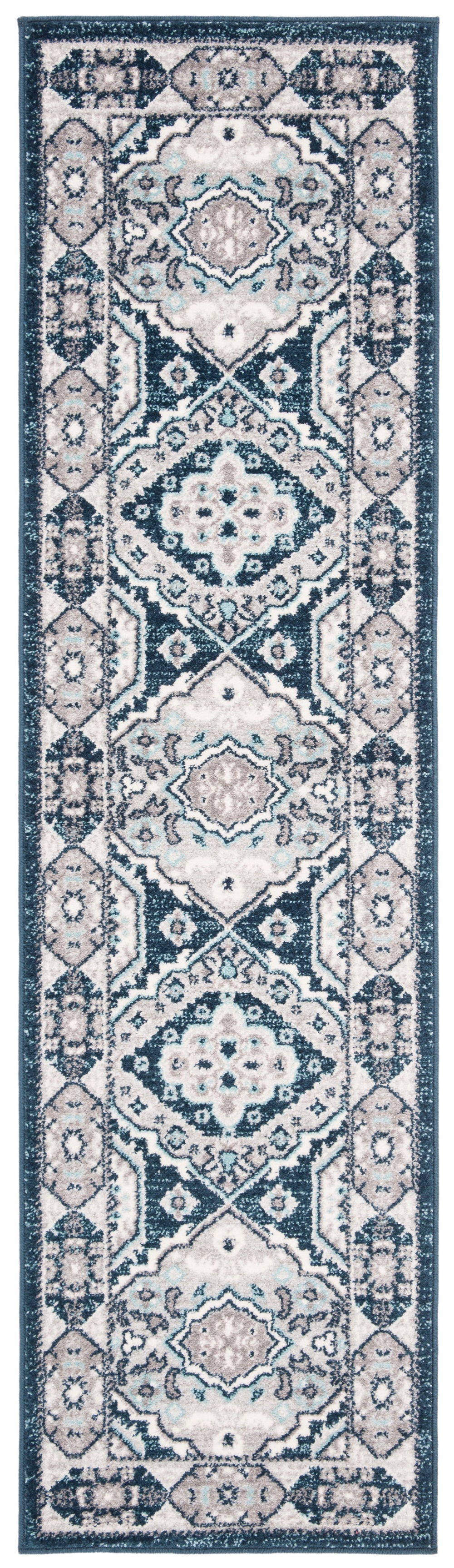 Safavieh Madison Traditional Area Rug – Timeless Elegance In Ornate Medallion Design, Crafted For Durability Navy ,Grey 100% Polypropylene Mad501n-3