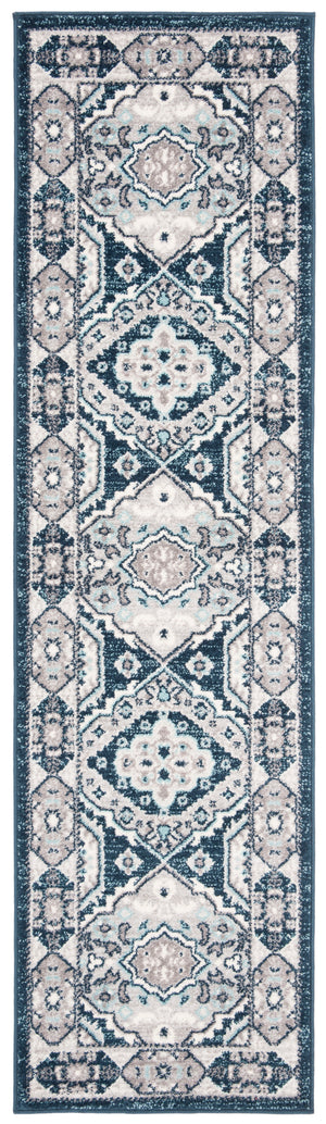 Safavieh Madison Traditional Area Rug – Timeless Elegance In Ornate Medallion Design, Crafted For Durability Navy ,Grey 100% Polypropylene Mad501n-3