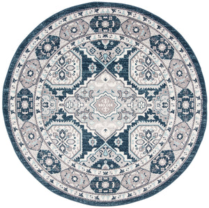 Safavieh Madison Traditional Area Rug – Timeless Elegance In Ornate Medallion Design, Crafted For Durability Navy ,Grey 100% Polypropylene Mad501n-3
