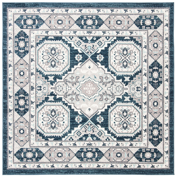 Safavieh Madison Traditional Area Rug – Timeless Elegance In Ornate Medallion Design, Crafted For Durability Navy ,Grey 100% Polypropylene Mad501n-3