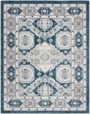 Safavieh Madison Traditional Area Rug – Timeless Elegance In Ornate Medallion Design, Crafted For Durability Navy ,Grey 100% Polypropylene Mad501n-3
