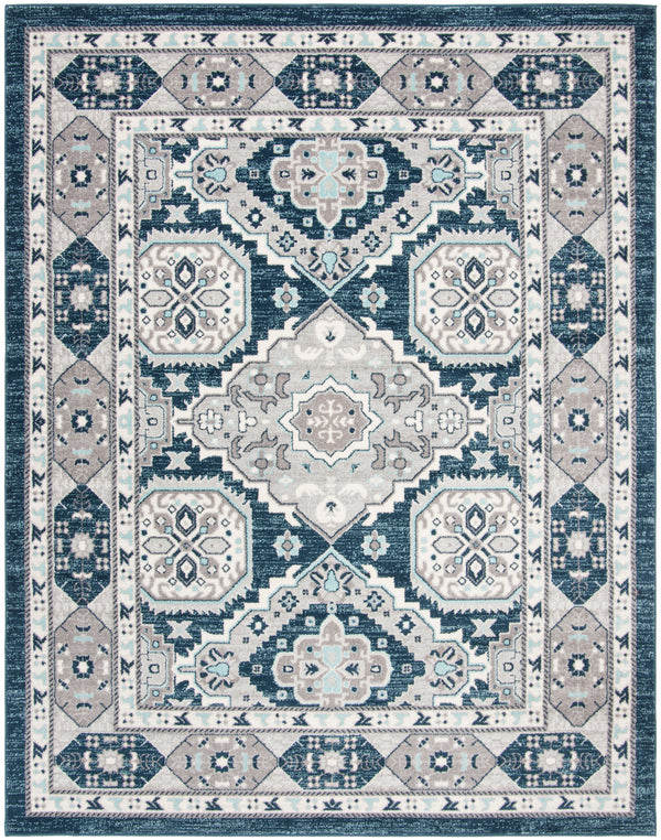 Safavieh Madison Traditional Area Rug – Timeless Elegance In Ornate Medallion Design, Crafted For Durability Navy ,Grey 100% Polypropylene Mad501n-3