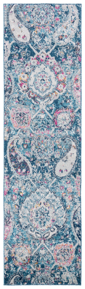 Safavieh Madison Area Rug - Elegant Transitional Design With Artistic Motifs For A Stylish Home Ambiance Blue ,Grey Polypropylene Mad600m-5r