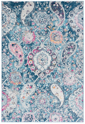 Safavieh Madison Area Rug - Elegant Transitional Design With Artistic Motifs For A Stylish Home Ambiance Blue ,Grey Polypropylene Mad600m-5r