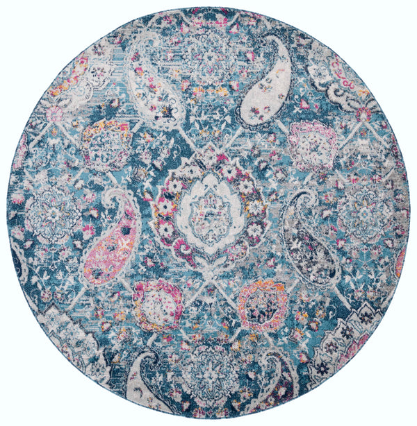 Safavieh Madison Area Rug - Elegant Transitional Design With Artistic Motifs For A Stylish Home Ambiance Blue ,Grey Polypropylene Mad600m-5r