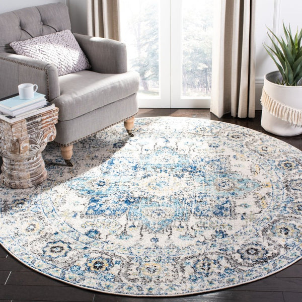 Safavieh Madison Oriental Power-Loomed Polypropylene Area Rug for Living and Dining Rooms Blue 10' x 10' Round MAD603K-10R