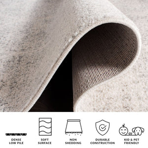 Safavieh Madison Ivory Silver Polypropylene Area Rug Turkish Woven Accent for Transitional Spaces Off White Square MAD604B-3SQ