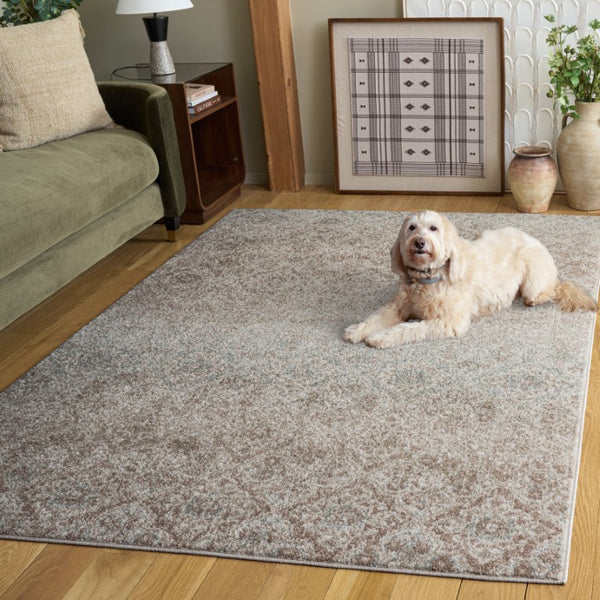 Safavieh Madison Solid Grey Polypropylene Runner Rug Power Loomed in Turkey for Hallways 5'-3" x 7'-6" MAD605F-5
