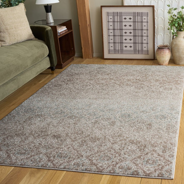 Safavieh Madison Solid Grey Polypropylene Runner Rug Power Loomed in Turkey for Hallways 5'-3" x 7'-6" MAD605F-5