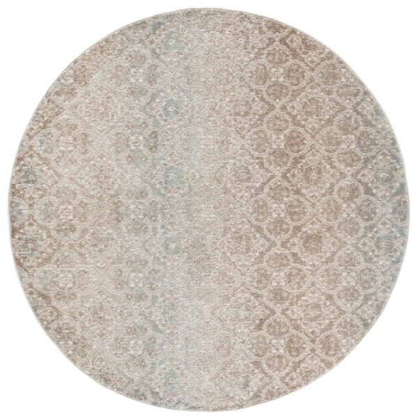 Safavieh Madison Solid Grey Polypropylene Runner Rug Power Loomed in Turkey for Hallways 6'-7" x 6'-7" Round MAD605F-7R