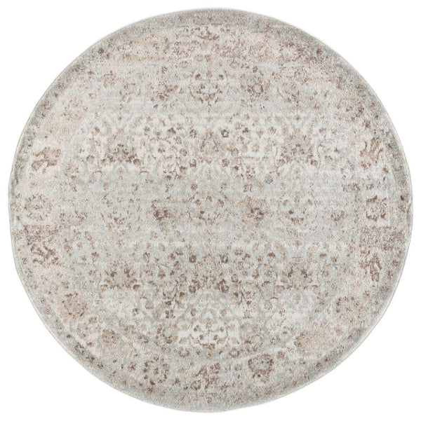 Safavieh Madison Solid Grey Round Polypropylene Area Rug Turkish Woven Low Pile Living Room MAD609F-7R