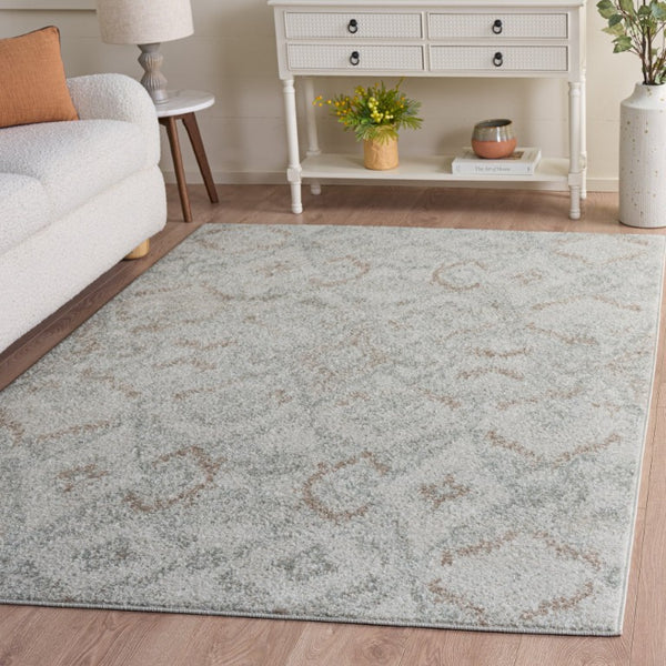 Safavieh Madison Bohemian Grey Polypropylene Runner Rug for Hallways and Entryways 5'-3" x 7'-6" MAD610F-5