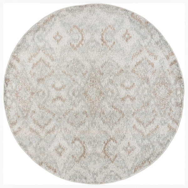 Safavieh Madison Bohemian Grey Polypropylene Runner Rug for Hallways and Entryways 6'-7" x 6'-7" - Round MAD610F-7R